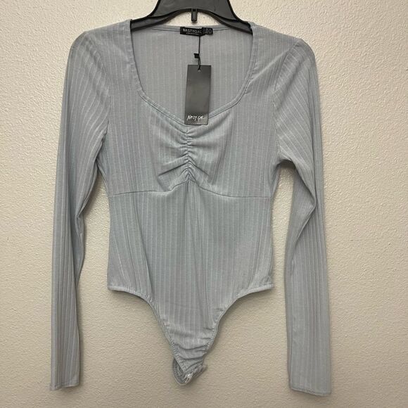Nasty Gal Soft Rib Sweetheart Bodysuit NWT Size 8 - Picture 1 of 5